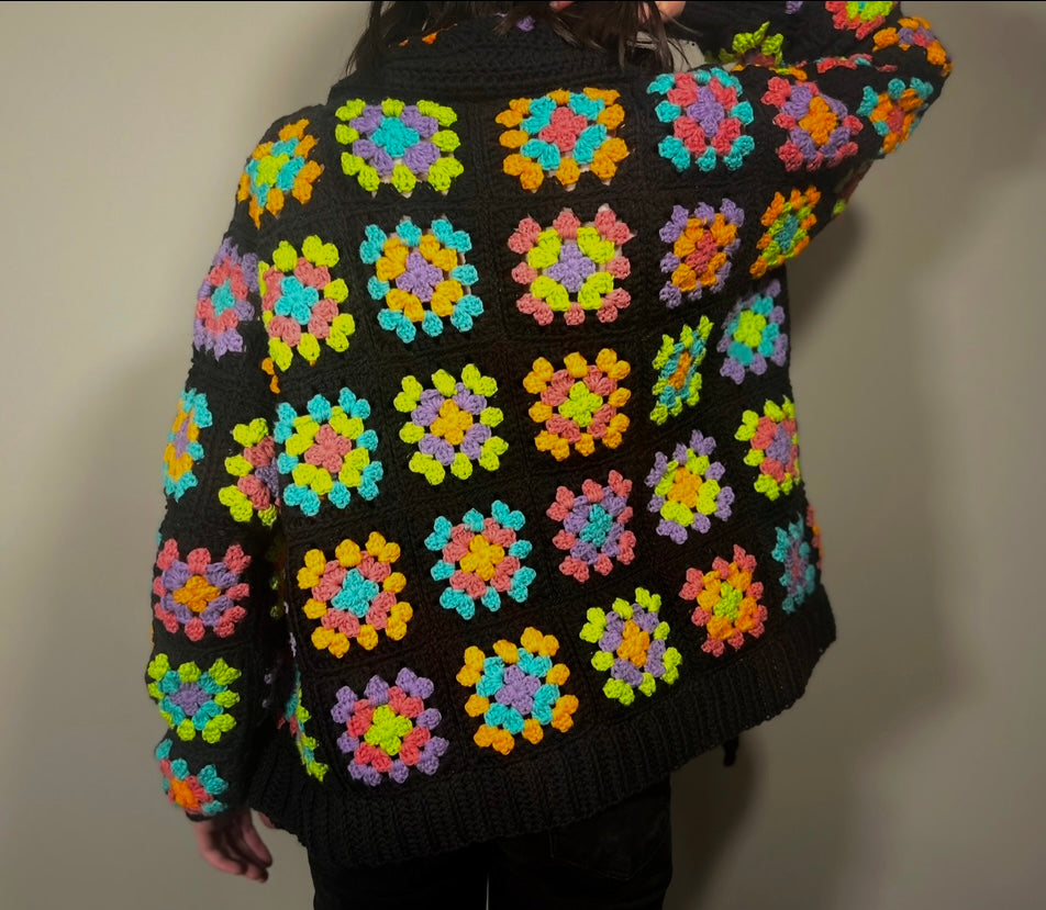 Granny square crochet cardigan