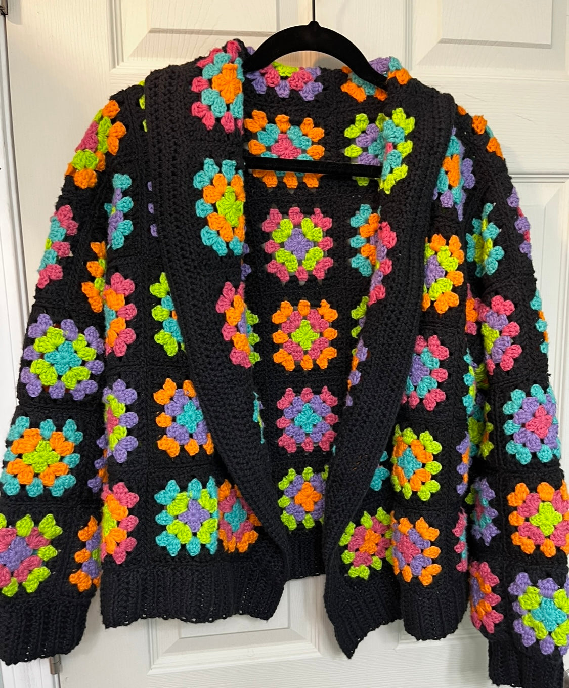 Granny square crochet cardigan