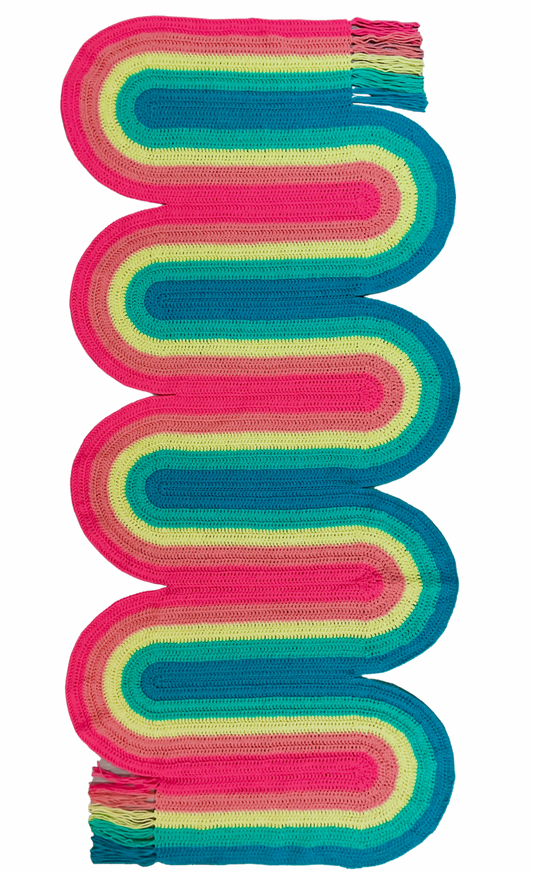 Rainbow ribbon candy throw blanket