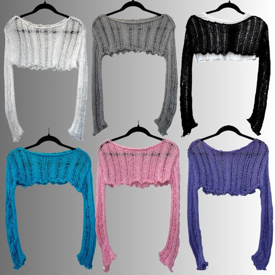 Distressed Knit Shrug Sweater