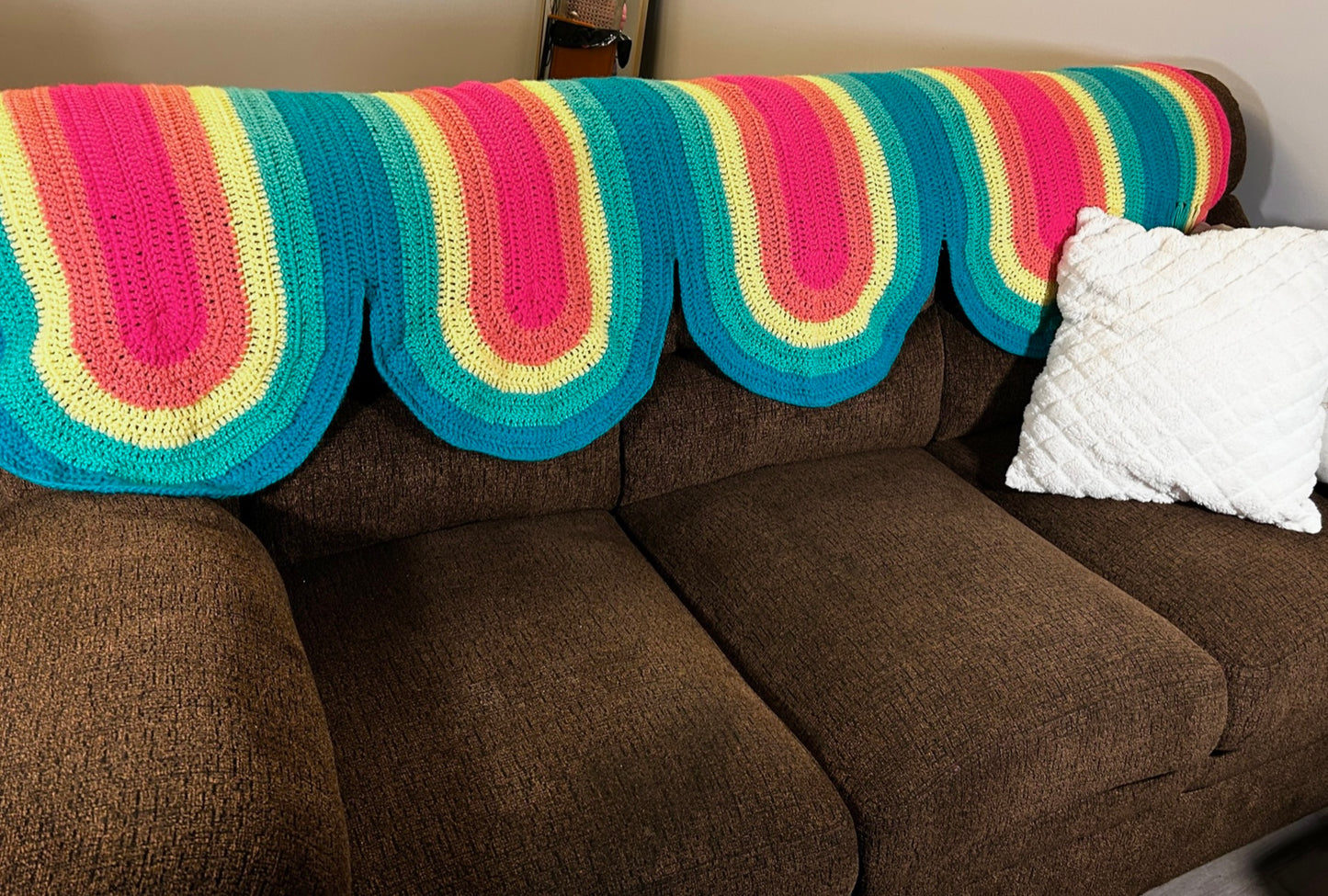 Rainbow ribbon candy throw blanket