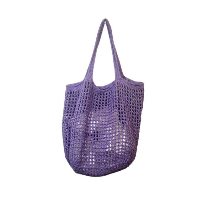 Mesh crochet beach bag