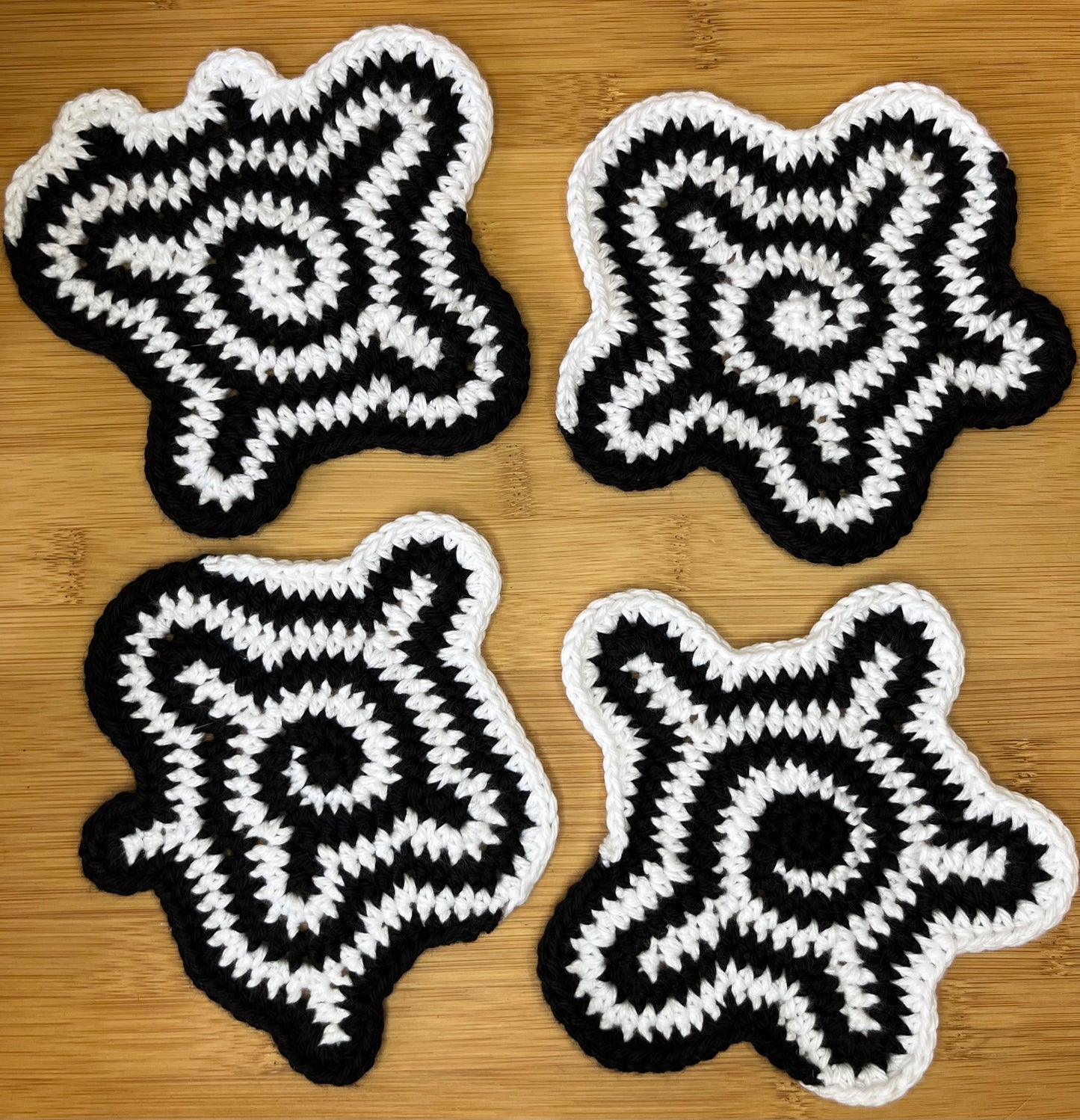 Funky Freeform Crochet Coasters