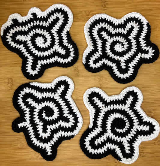 Funky Freeform Crochet Coasters